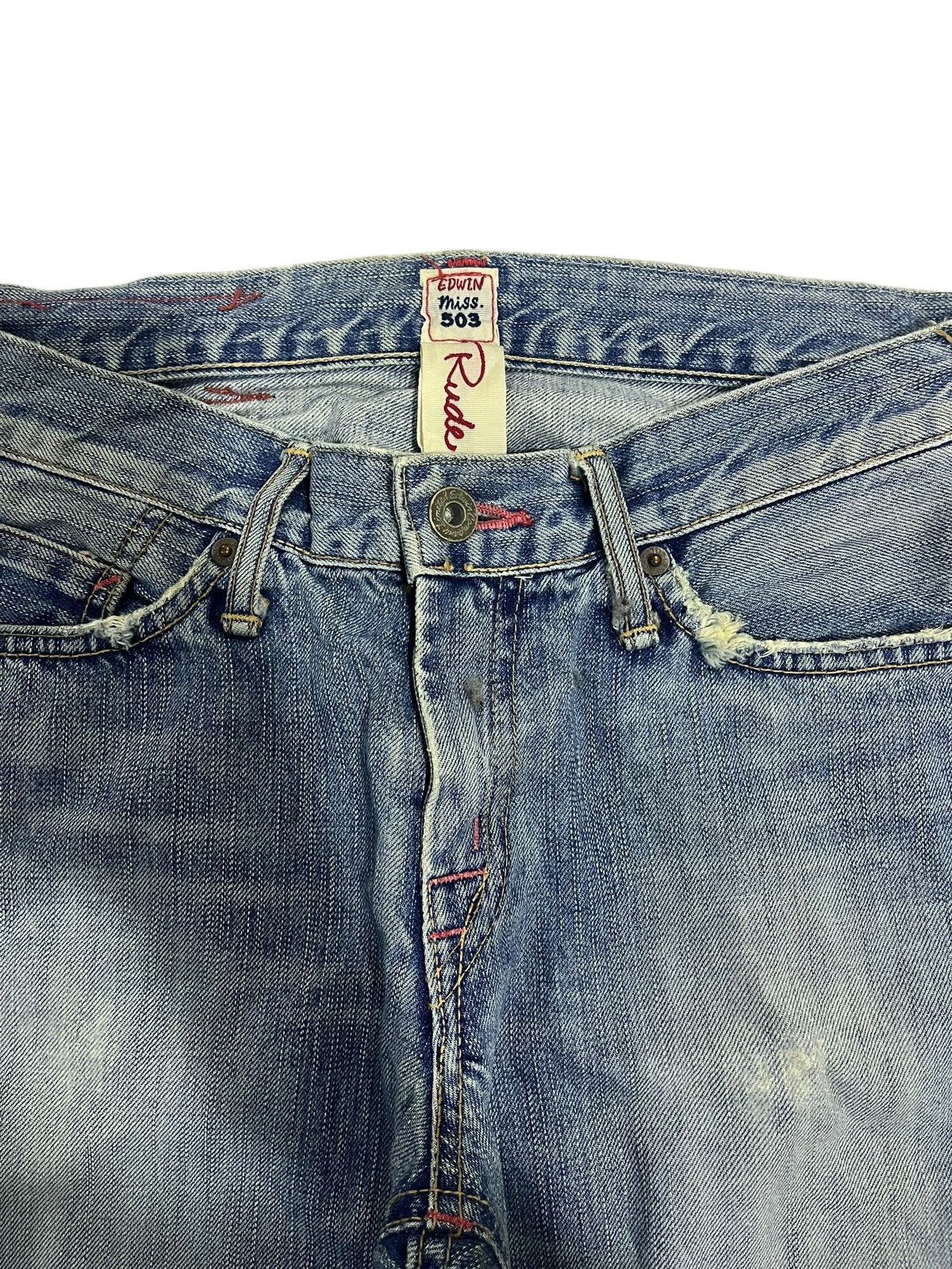 If Six Was Nine SUPER FLARE💥 VINTAGE EDWIN WASHED BLUE DENIM PANTS Size 32" / US 10 / IT 46 - 6 Thumbnail