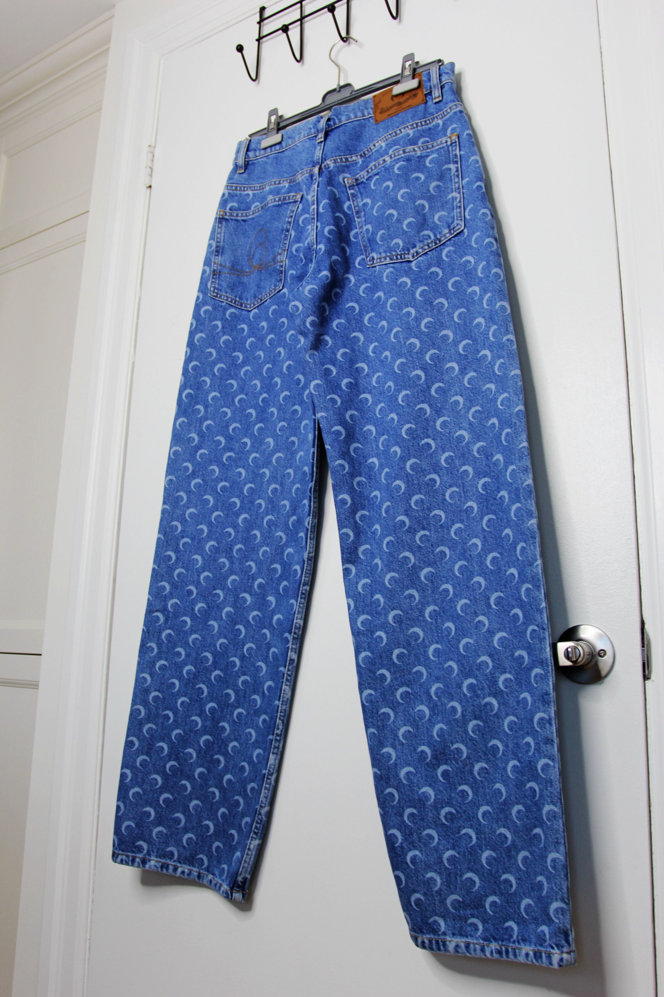 Marine Serre BNWT AW25 MARINE SERRE MOON LASER WASH DENIM BAGGY JEANS 48 Size US 32 / EU 48 - 7 Thumbnail