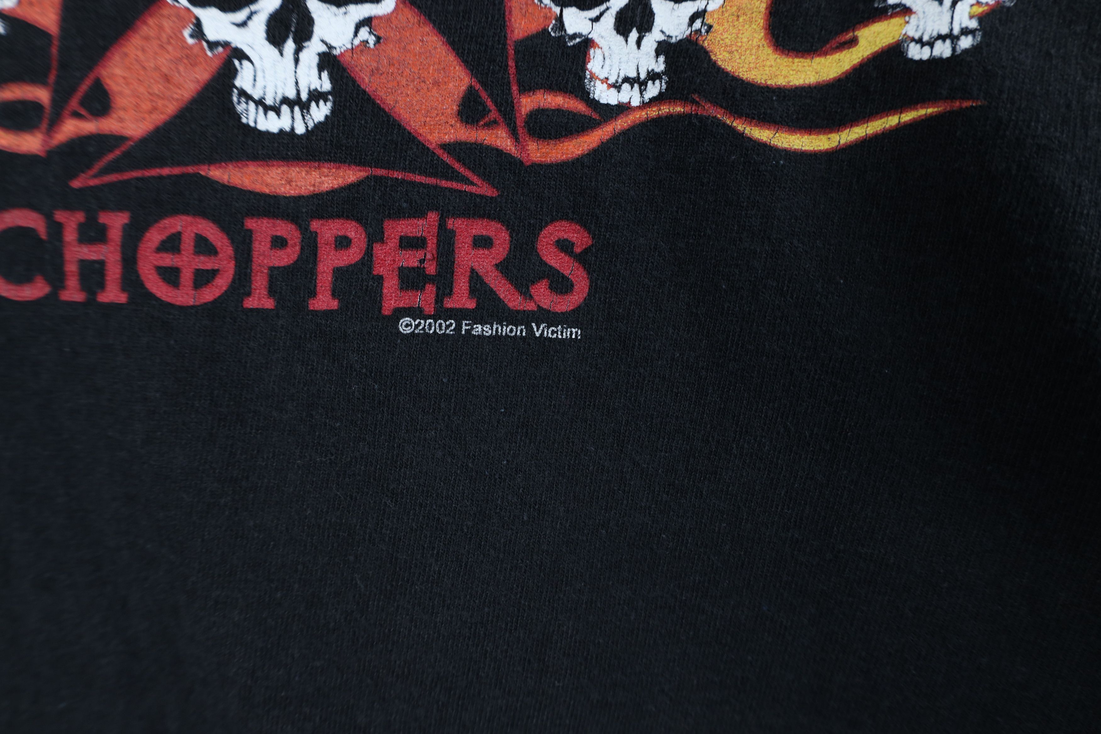 Vintage Vintage Y2K 2002 Fashion Victim Skull Choppers T-Shirt Black Size US XL / EU 56 / 4 - 5 Thumbnail