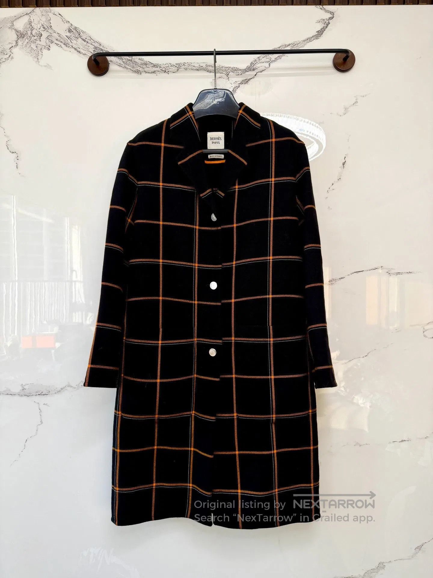 Hermes hermes checker pattern coat in near new condition. Size XS / US 0-2 / IT 36-38 - 1 Thumbnail