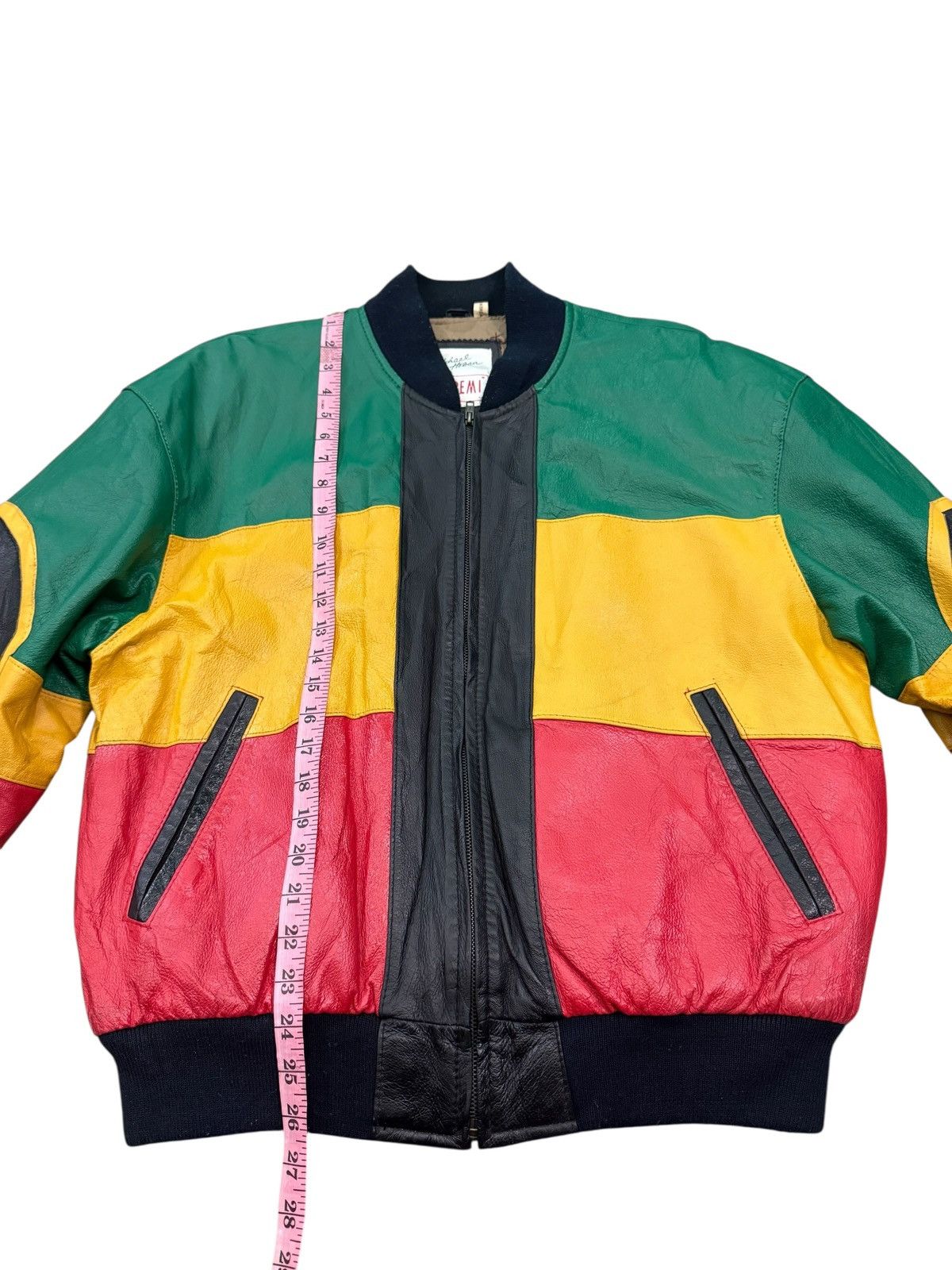 Michael Hoban RARE VINTAGE MICHAEL HOBAN RASTA LEATHER BOMBERS JACKET Size US M / EU 48-50 / 2 - 17 Thumbnail
