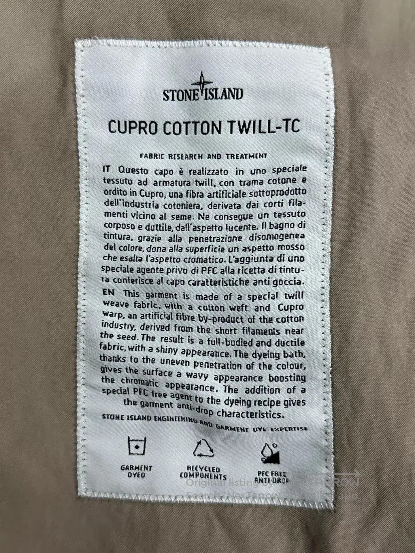 Stone Island Beige Long Hooded Parka with Pockets. Size US L / EU 52-54 / 3 - 5 Thumbnail