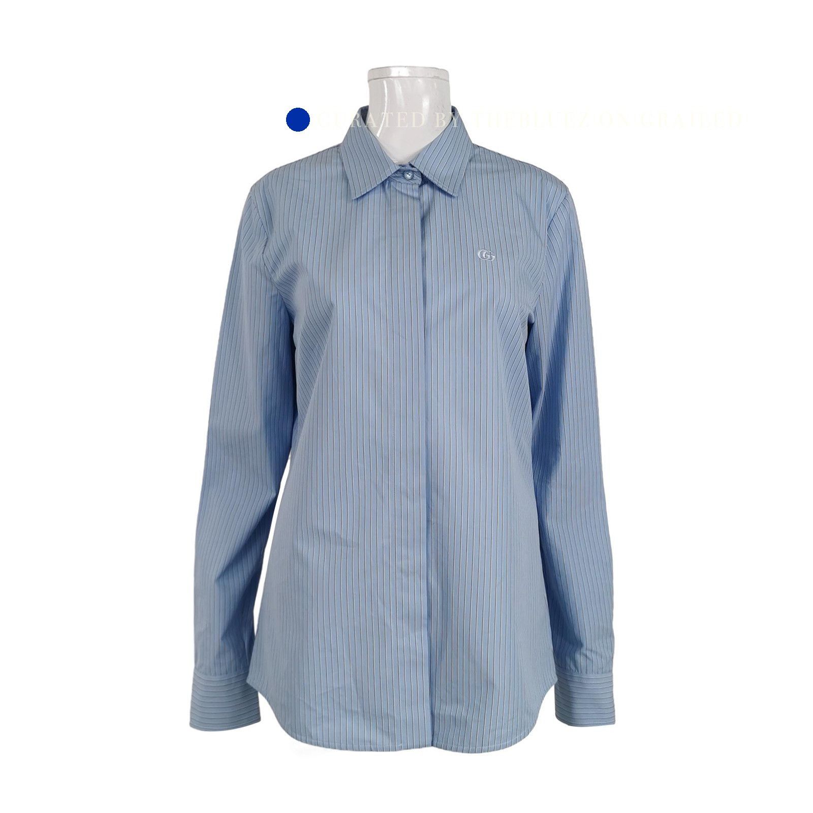 Gucci Striped Button Up Shirt in Blue Size US XS / EU 42 / 0 - 1 Thumbnail