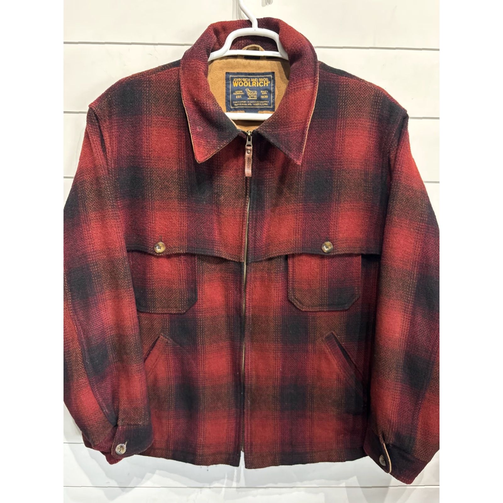 Vintage VINTAGE Woolrich 100% Wool Hunting Plaid Long Jacket Mens XL Red Size US XL / EU 56 / 4 - 2 Thumbnail