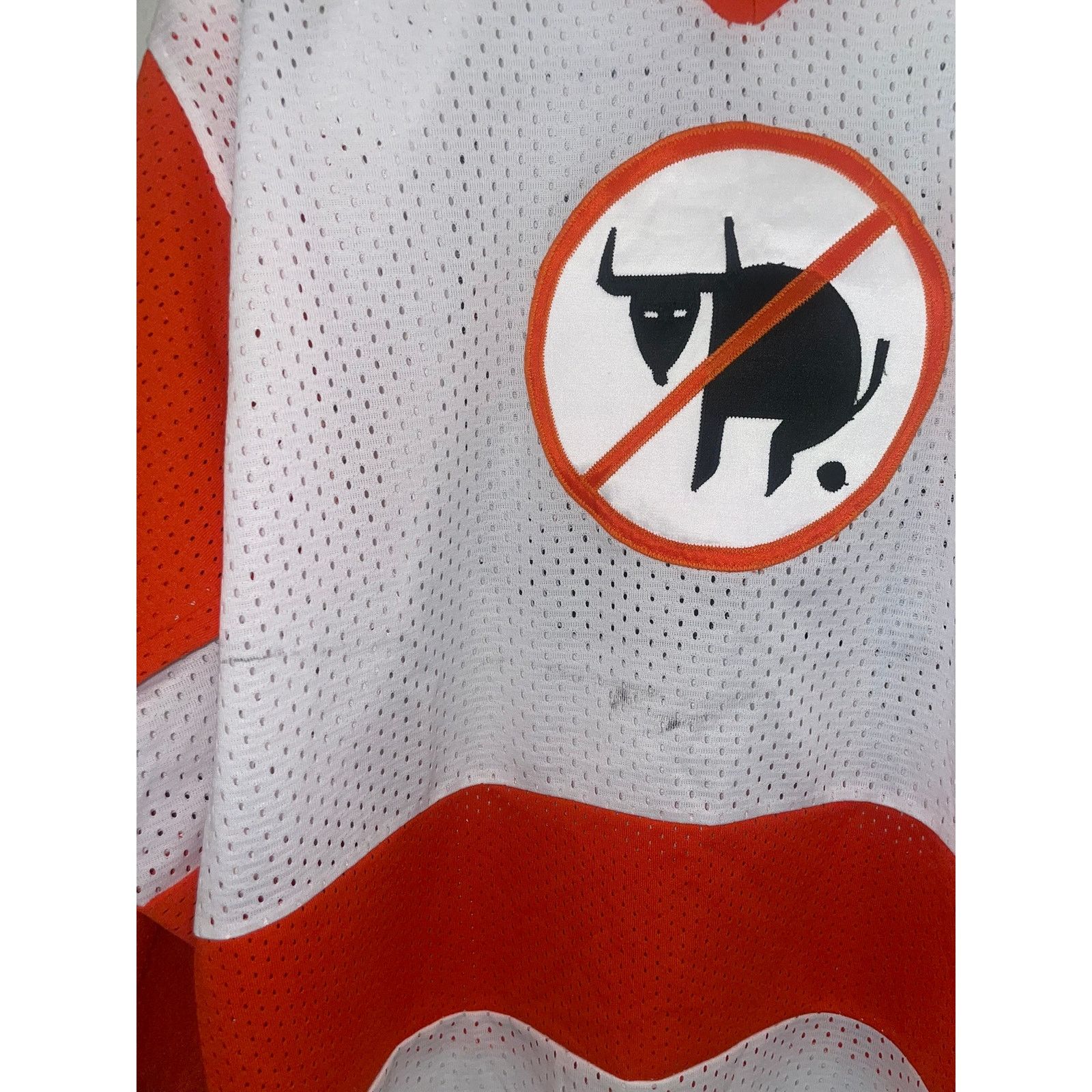 Vintage Vintage Hockey Jersey Opti No Bull #18 White Stained LS VTG Size US L / EU 52-54 / 3 - 3 Thumbnail