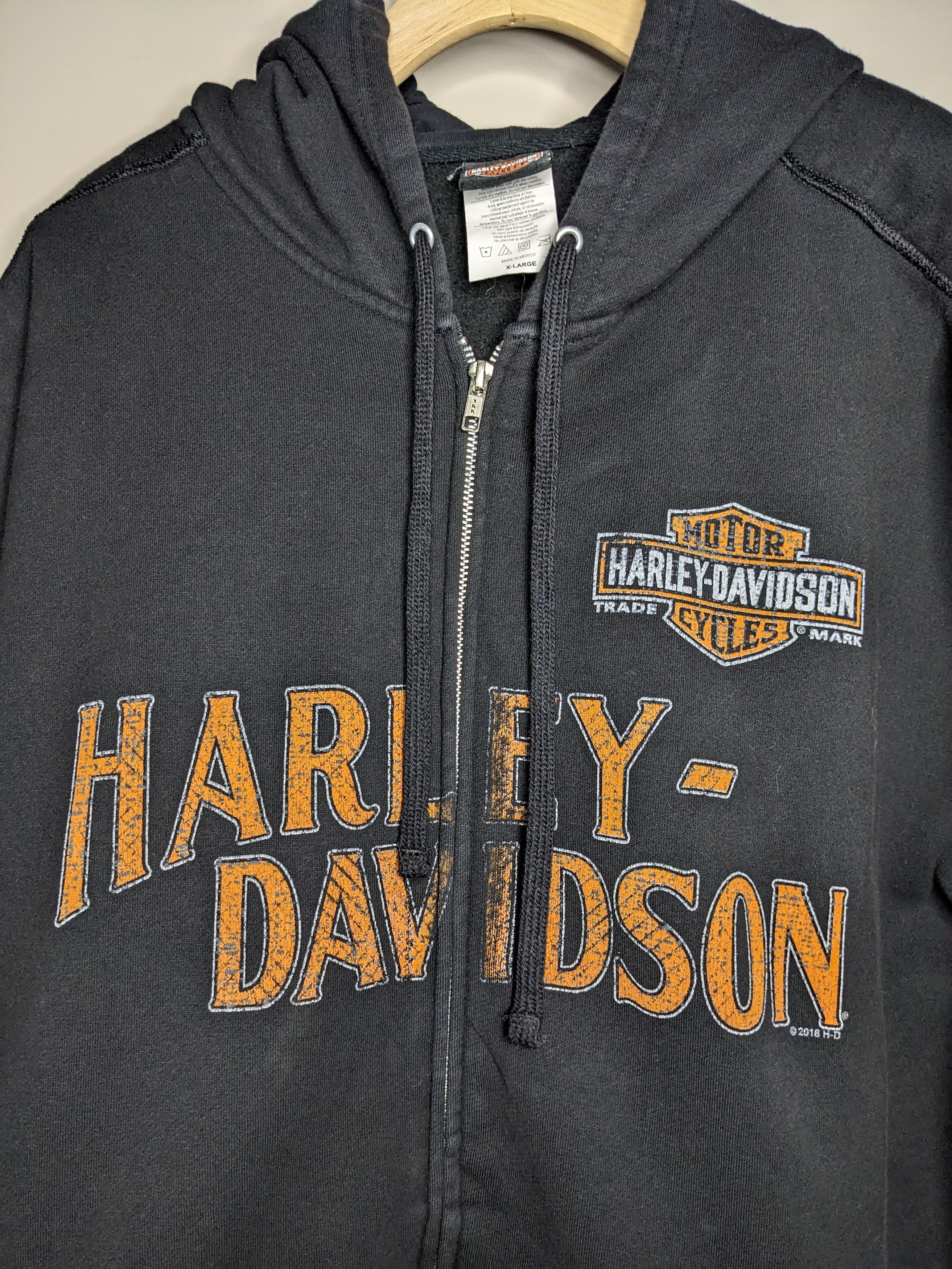 Harley Davidson Harley Davidson Full Zip Sweater Sz XL Black Graphic Hoodie Size US XL / EU 56 / 4 - 2 Thumbnail