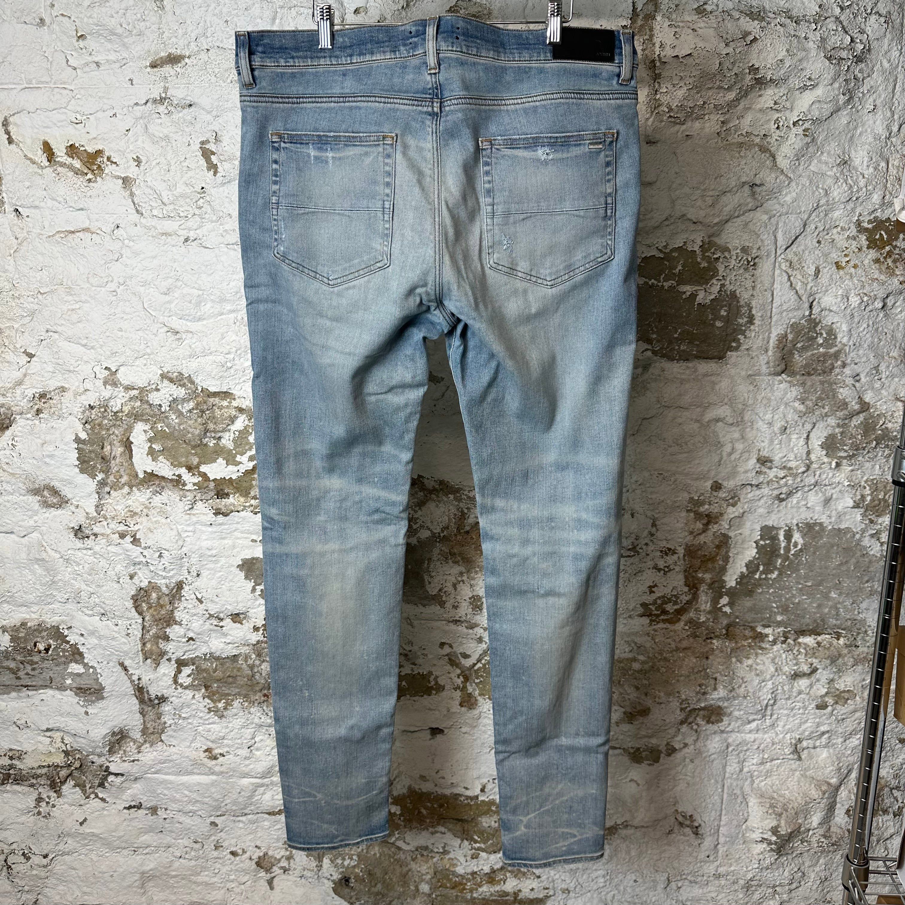 Amiri Amiri MX1 Red Navy Patch Blue Denim Jeans Sz 38 Size US 38 / EU 54 - 2 Thumbnail