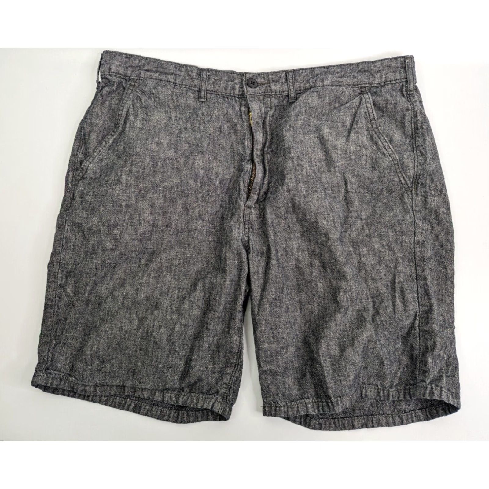 Levi's Levi's Chino Shorts Grey Chambray Men's 38 Cotton Linen Regular Front Flat 211810048 Size US 38 / EU 54 - 2 Thumbnail