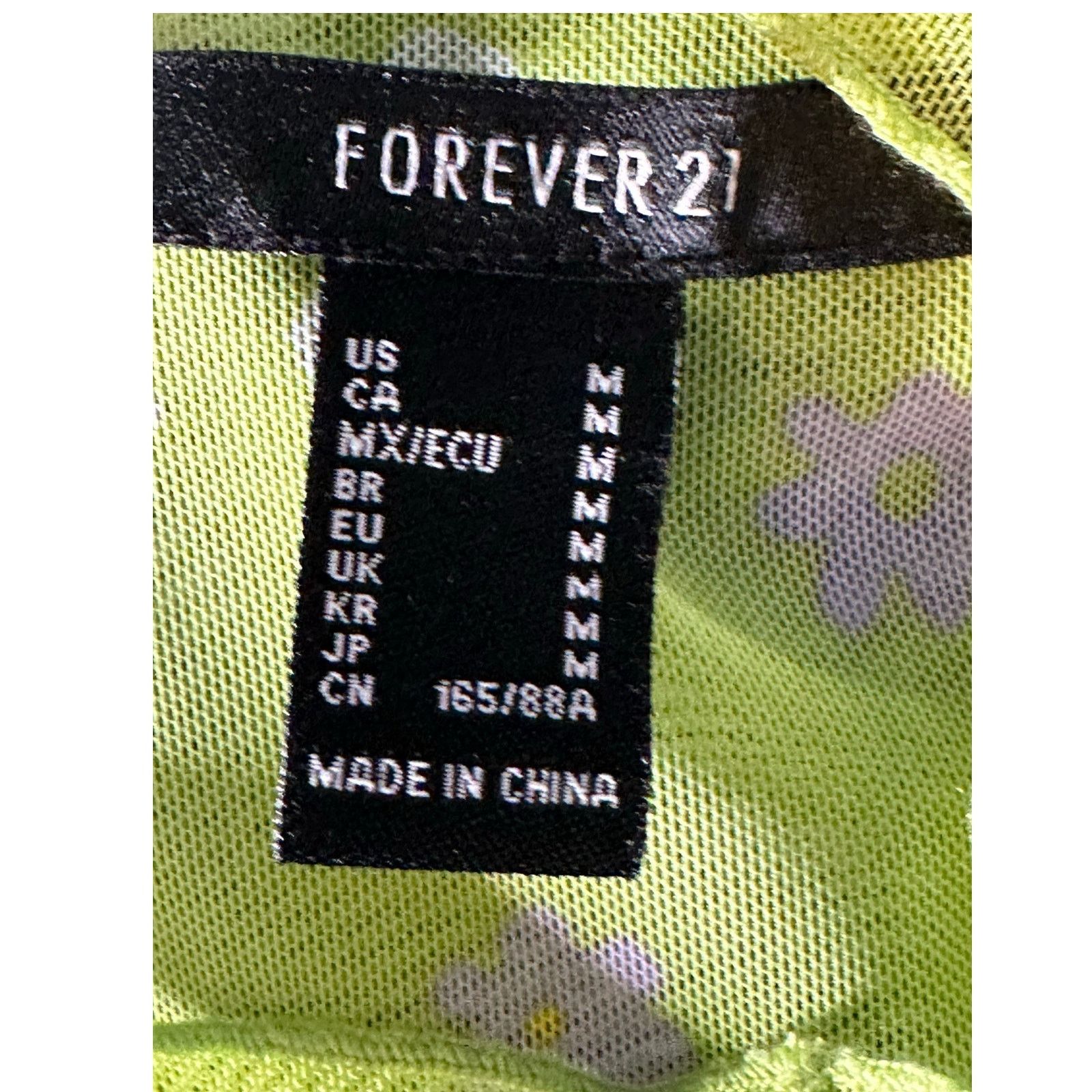 Forever 21 Forever 21 green floral sheer long sleeves top size Medium Size M / US 6-8 / IT 42-44 - 3 Thumbnail