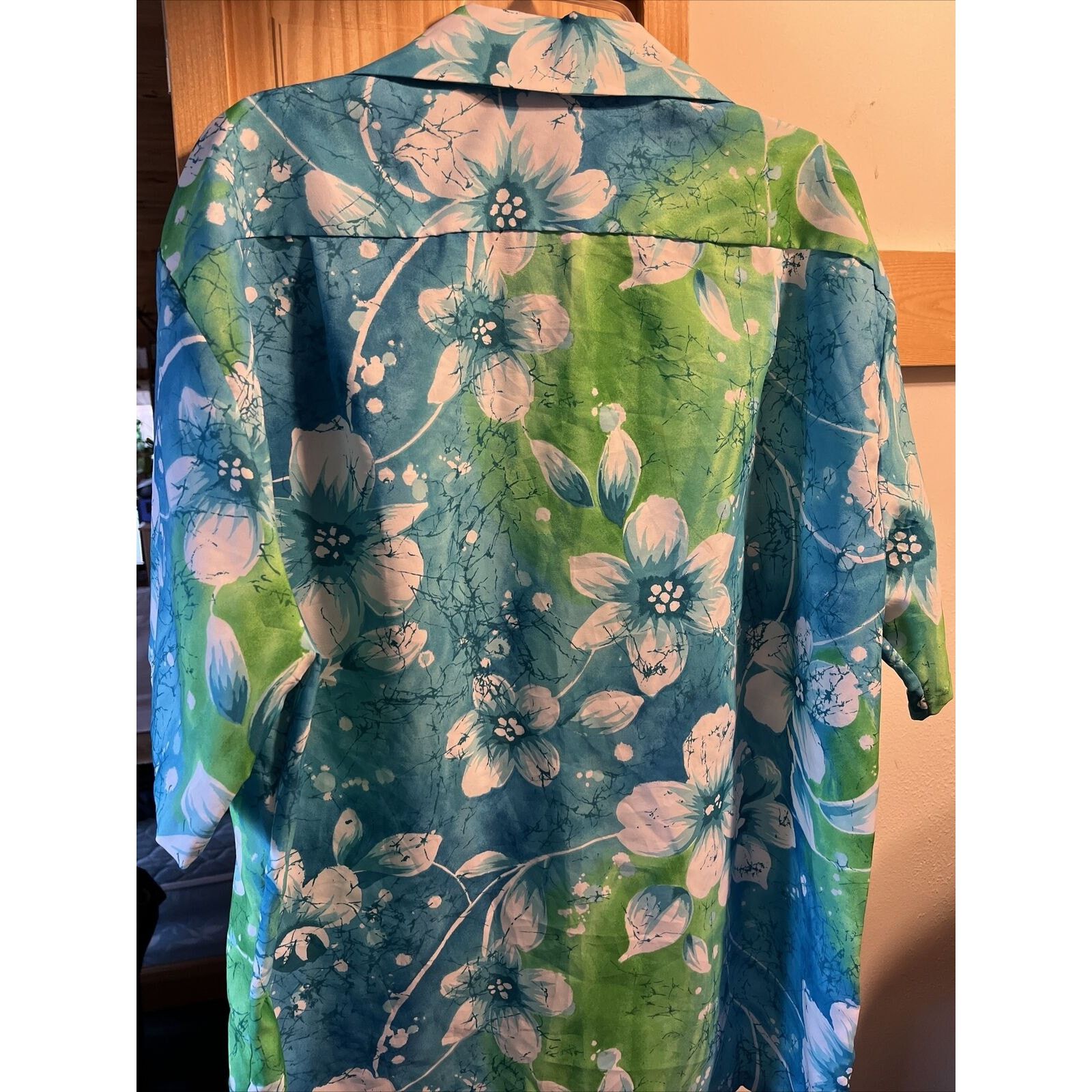 Other Lore Nei Hawaii Shirt Blue Green Men L Hawaiian Short Sleeve Size US L / EU 52-54 / 3 - 10 Thumbnail