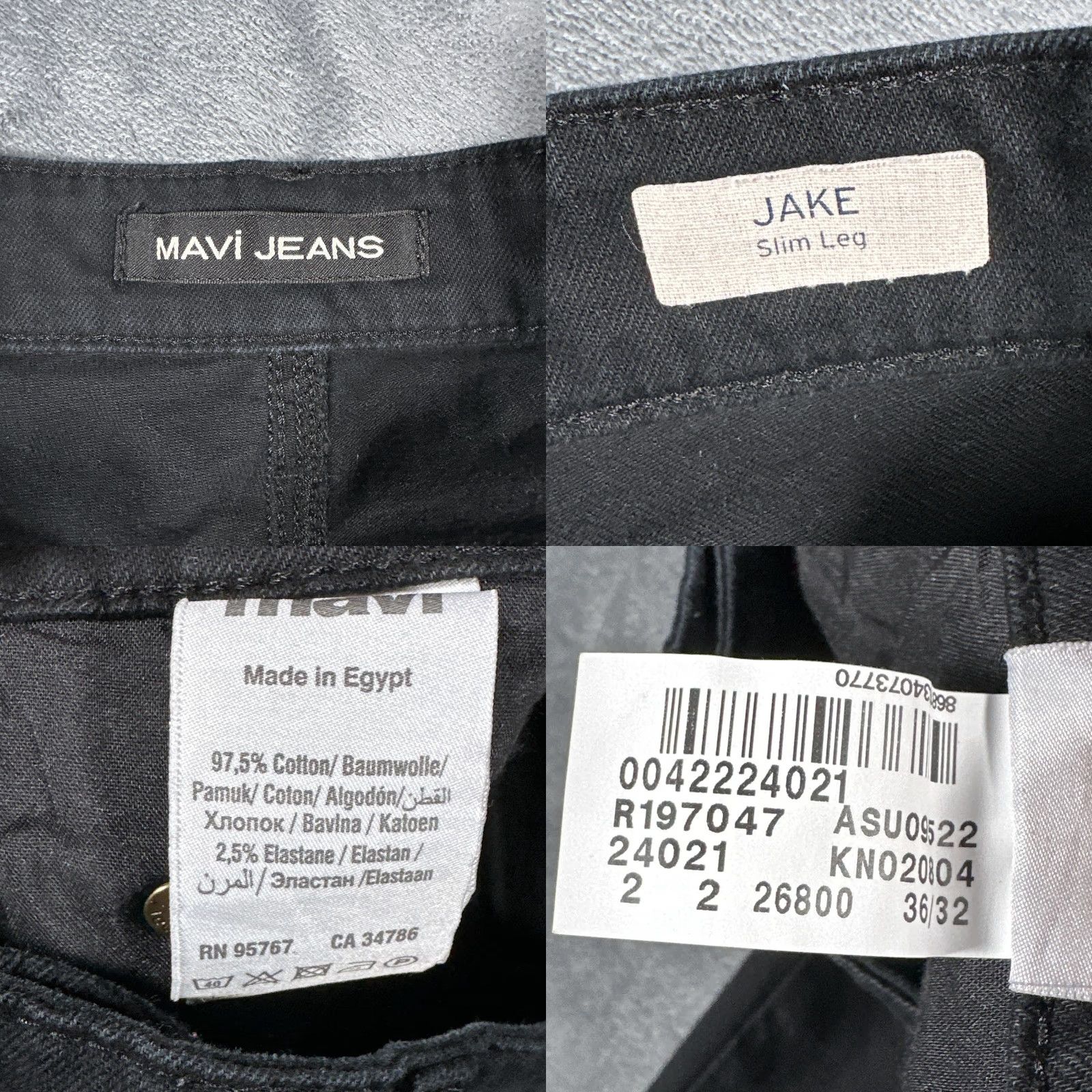 Vintage Mavi Jake Jeans Mens 36x32 Black Slim Tapered Stretch Denim Dark Wash Pants Size US 36 / EU 52 - 8 Thumbnail