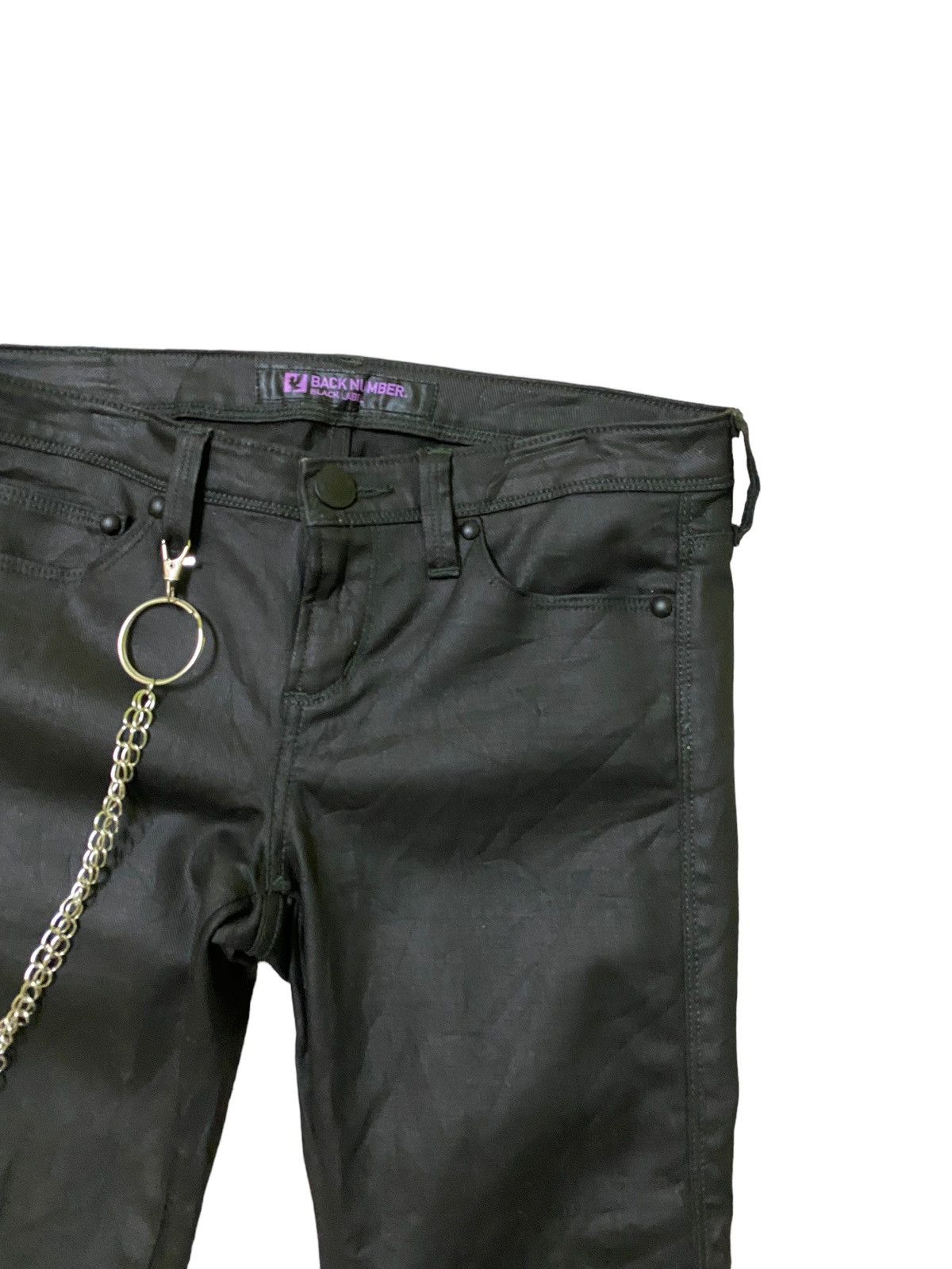 Designer × Japanese Brand × Vintage Skinny BACK NUMBER Waxed Low Rise Denim Size US 28 / EU 44 - 5 Thumbnail