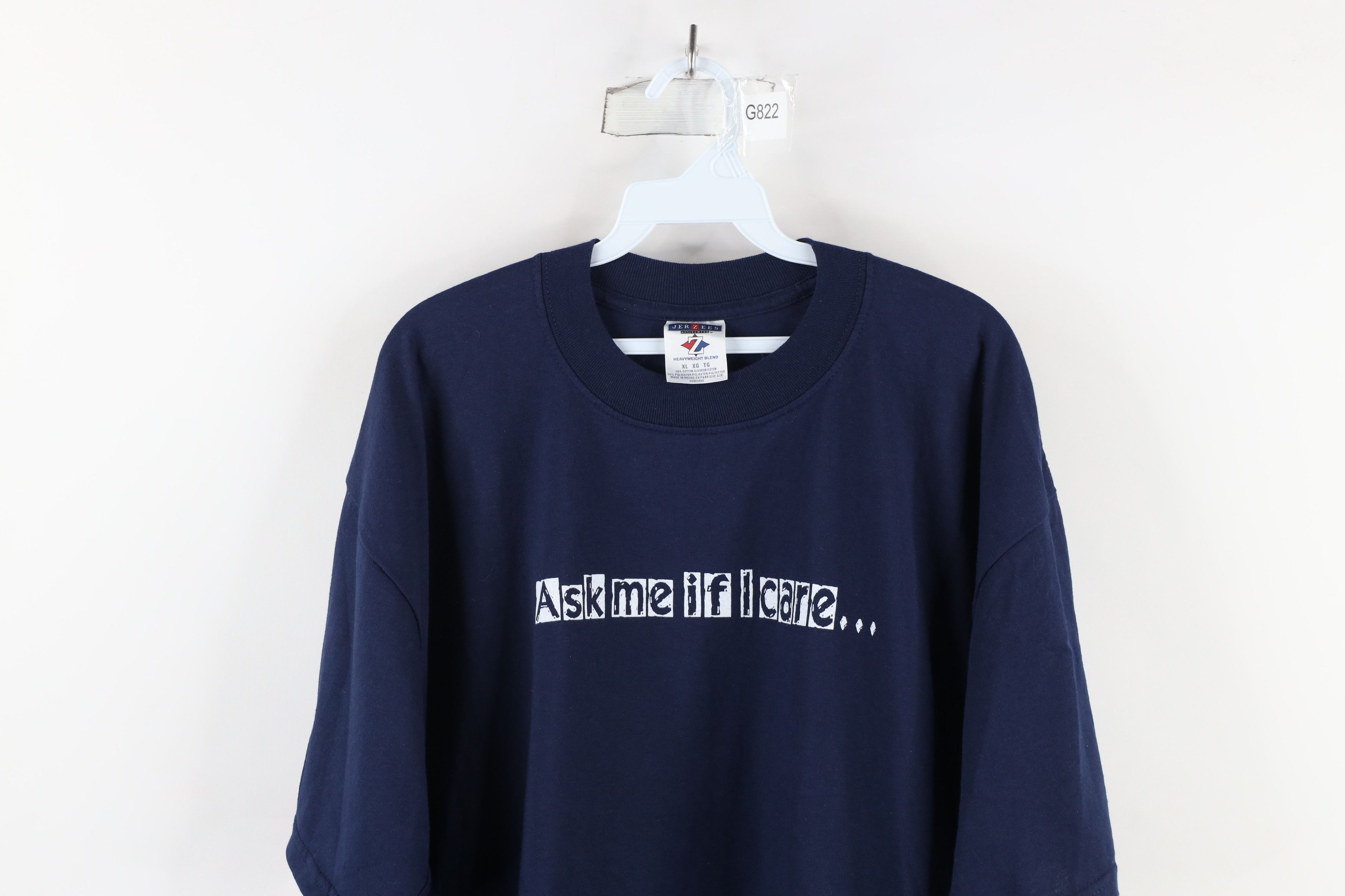 Vintage Vintage 90s Streetwear Ask Me If I Care Short Sleeve T-Shirt Size US XL / EU 56 / 4 - 2 Thumbnail