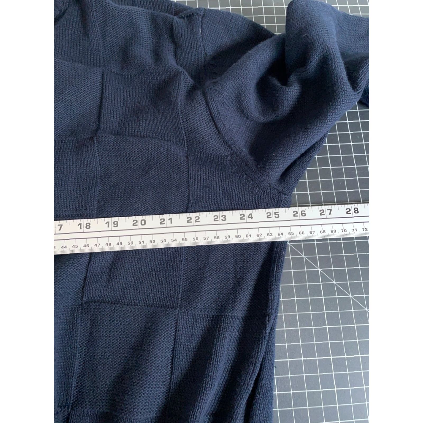 Vintage Tricots St. Raphael Patchwork Sweater Men's 2XL Dark Blue Cotton Knit Unworn Size US XXL / EU 58 / 5 - 5 Thumbnail