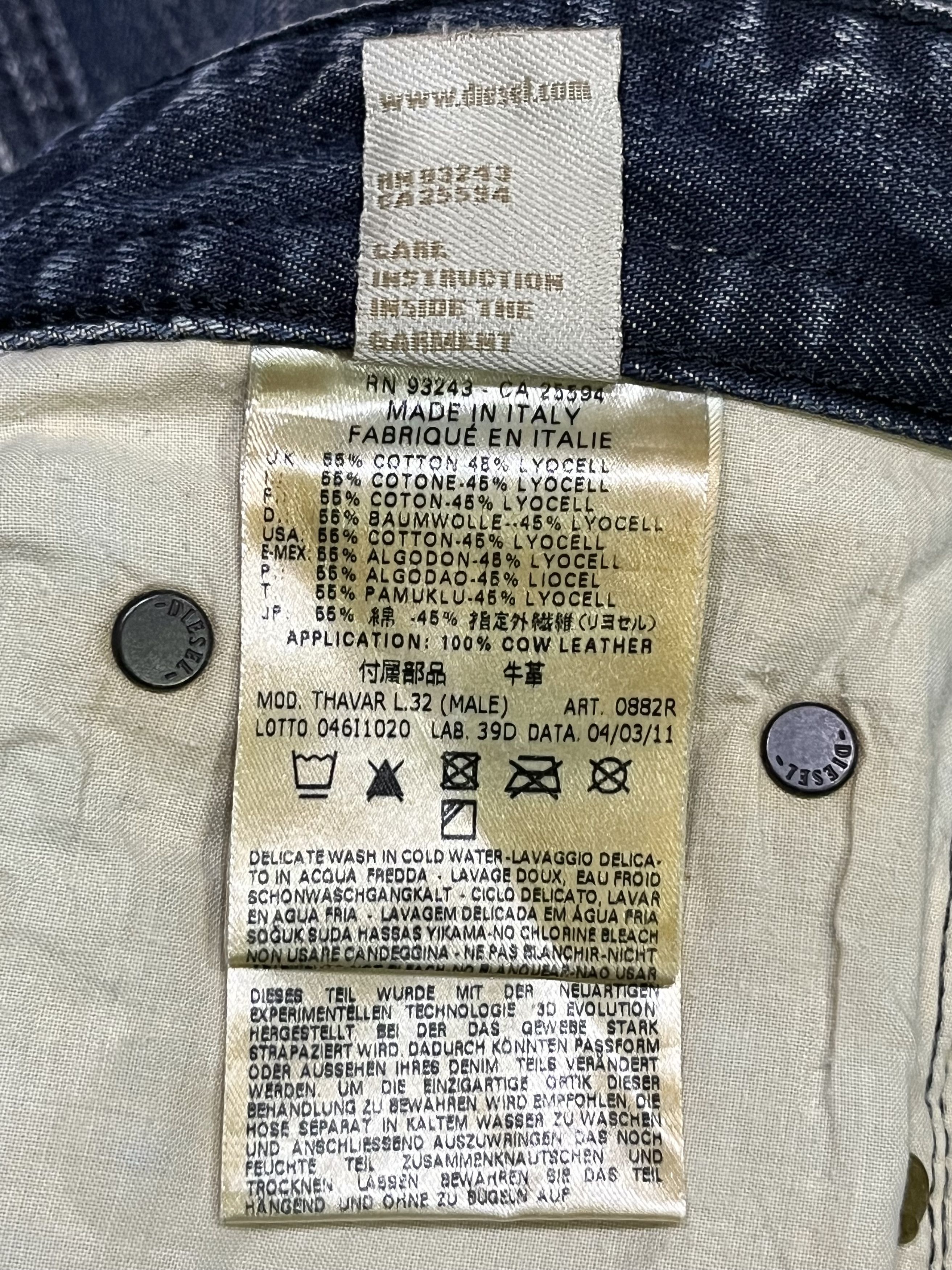 Diesel 🤘🏼Vintage DIESEL DNA Punk Rock Slim Skinny Mudwash Denim Size US 31 - 17 Thumbnail