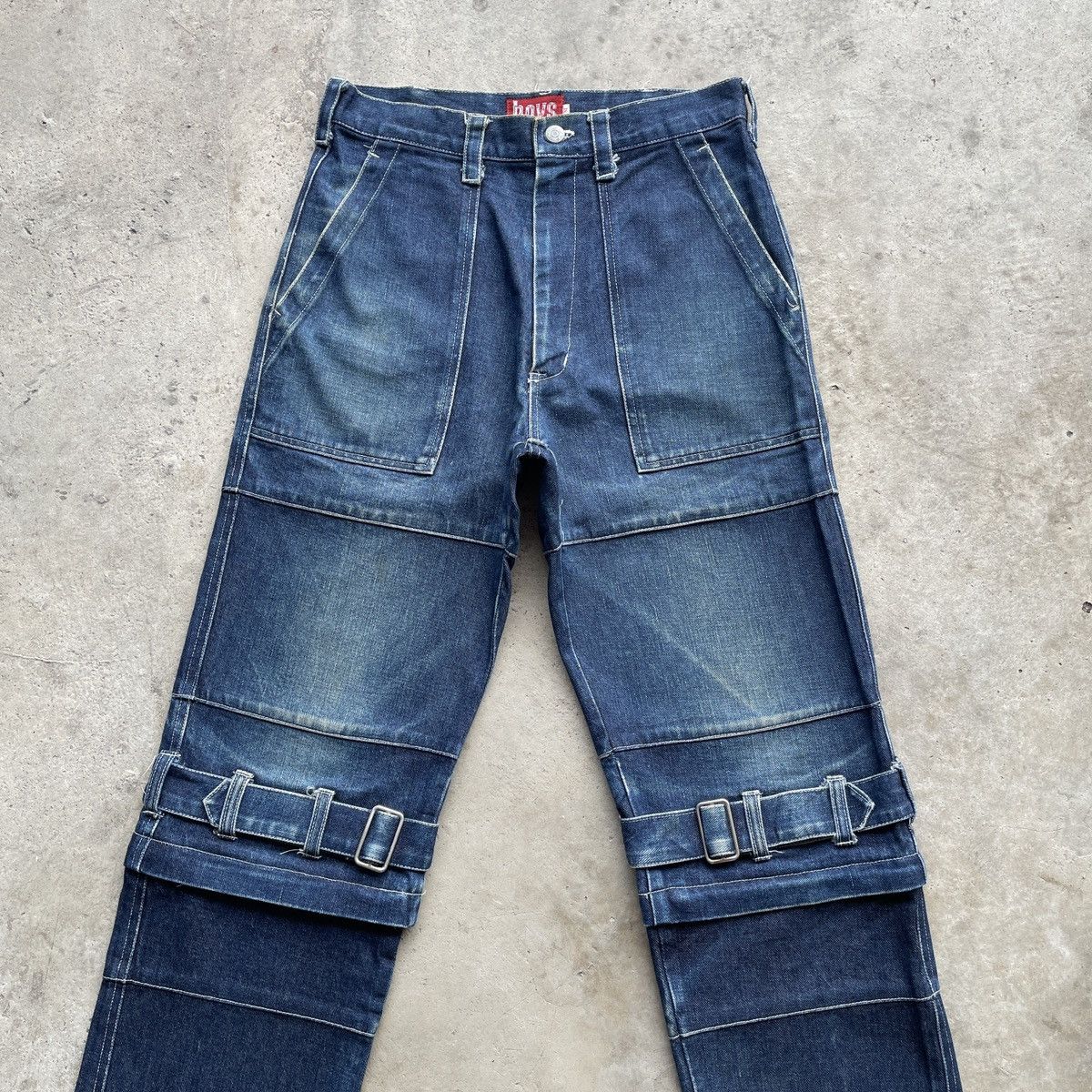 Japanese Brand RARE🔥 Vintage BONDAGE Japanese Faded PUNK Denim Jeans Pants Size US 28 / EU 44 - 4 Thumbnail