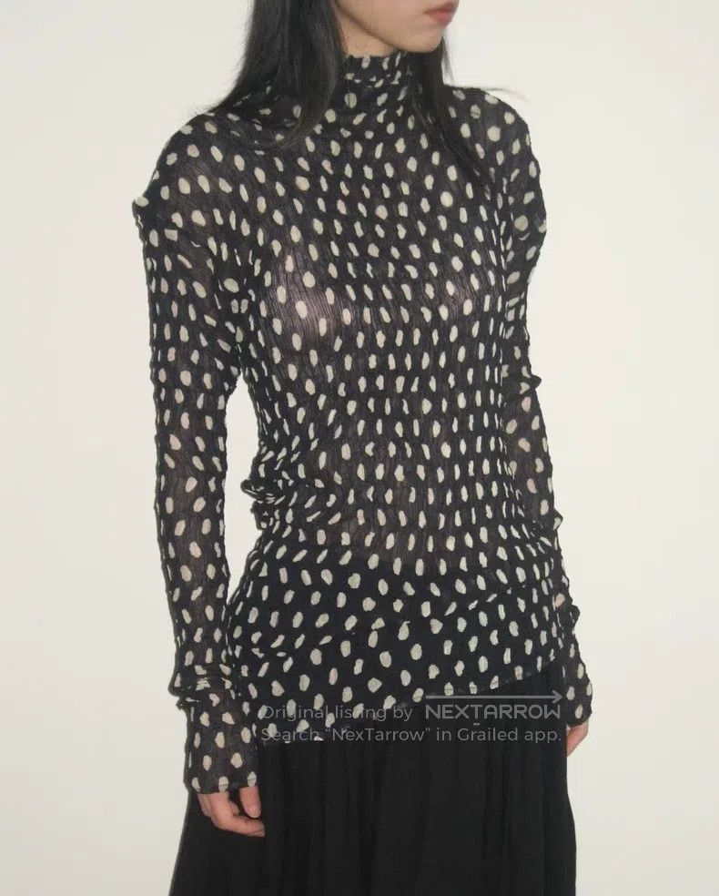 Issey Miyake Issey Miyake Polka Dot Ruched Top Size M / US 6-8 / IT 42-44 - 1 Thumbnail