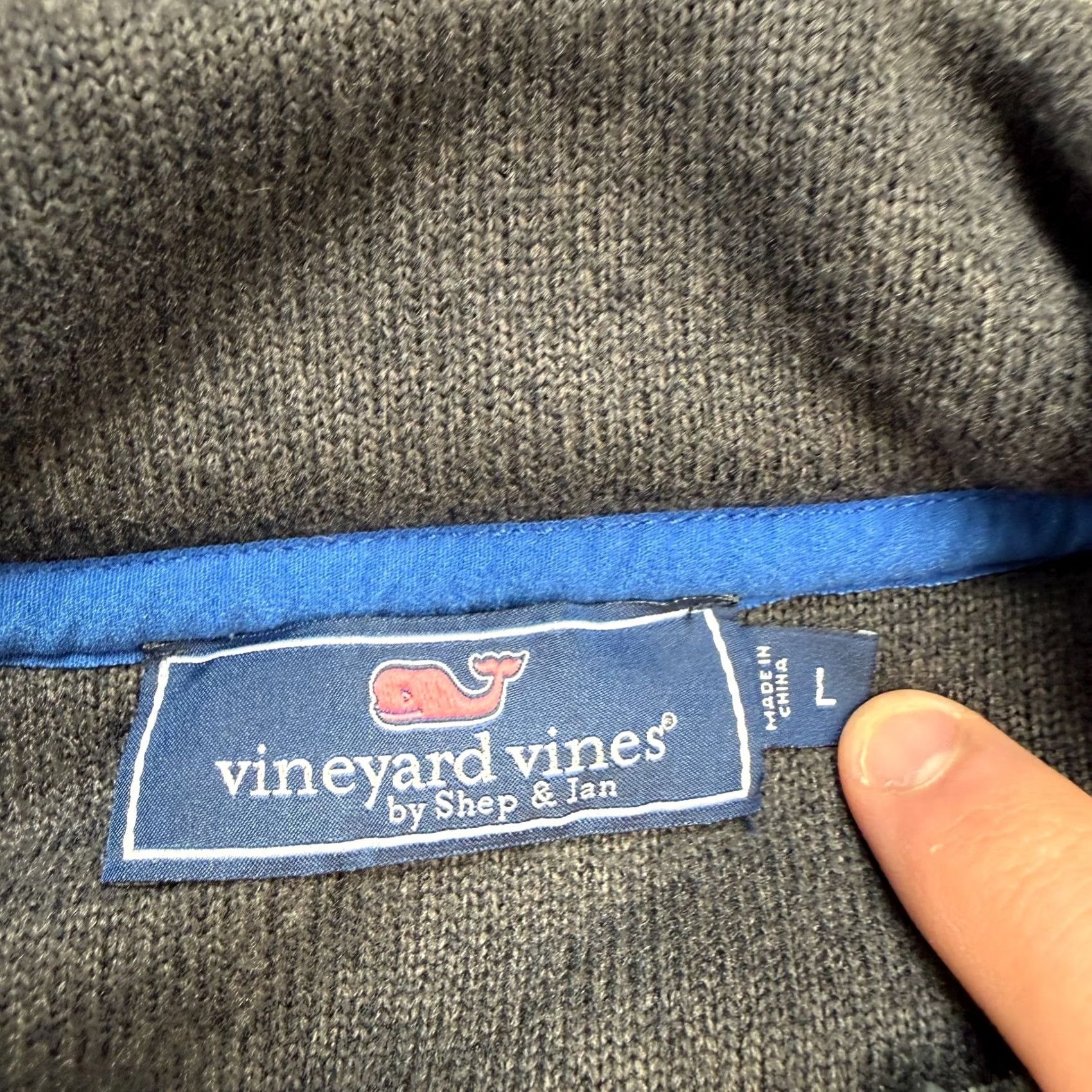 Vineyard Vines Vineyard Vines Shep Shirt Men L Charcoal Gray 1/4 Zip Mock Neck Pullover Sweater Size US L / EU 52-54 / 3 - 5 Thumbnail