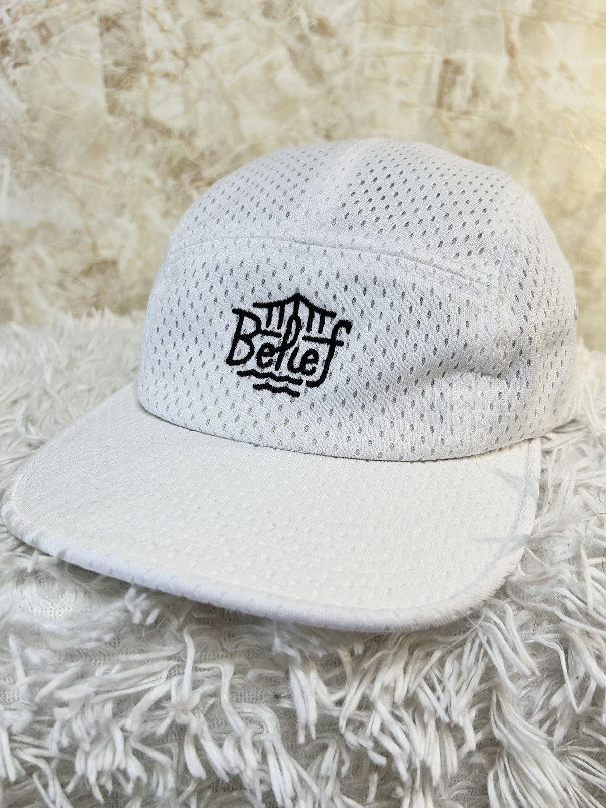 Belief NYC Belief NYC White 5 Panel Hat Mesh Cap Skate Sk8 USA Size ONE SIZE - 1 Thumbnail