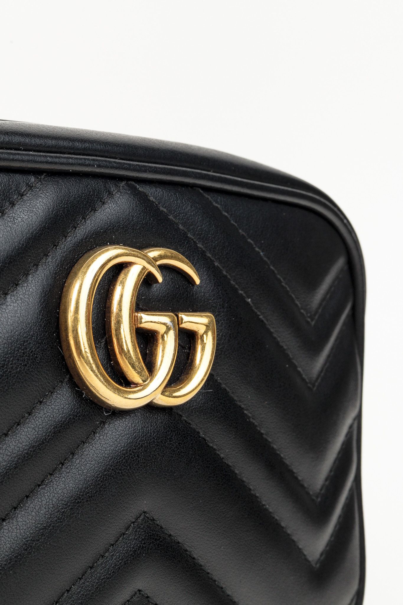 Gucci Gucci GG Marmont Mini Shoulder Leather Bag Black Gold Tone Size ONE SIZE - 9 Thumbnail