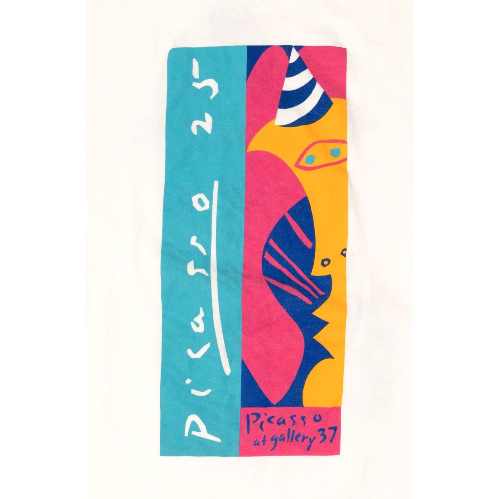 Fruit Of The Loom Vintage Picasso Art Gallery 37 Single Stitch T-Shirt 1992 White Unisex Adults X-Large Short Sleeve Cotton T-Shirt Mens Womens Girls Boys Size US XL / EU 56 / 4 - 3 Thumbnail