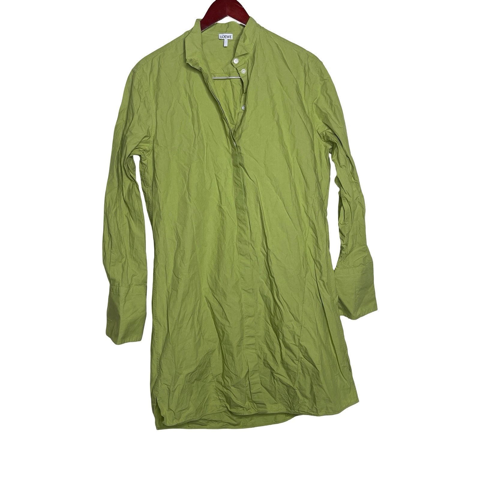 Loewe Loewe Cotton shirt dress in Lime Green sz FR 38 US 4-6 Size S / US 4 / IT 40 - 2 Thumbnail