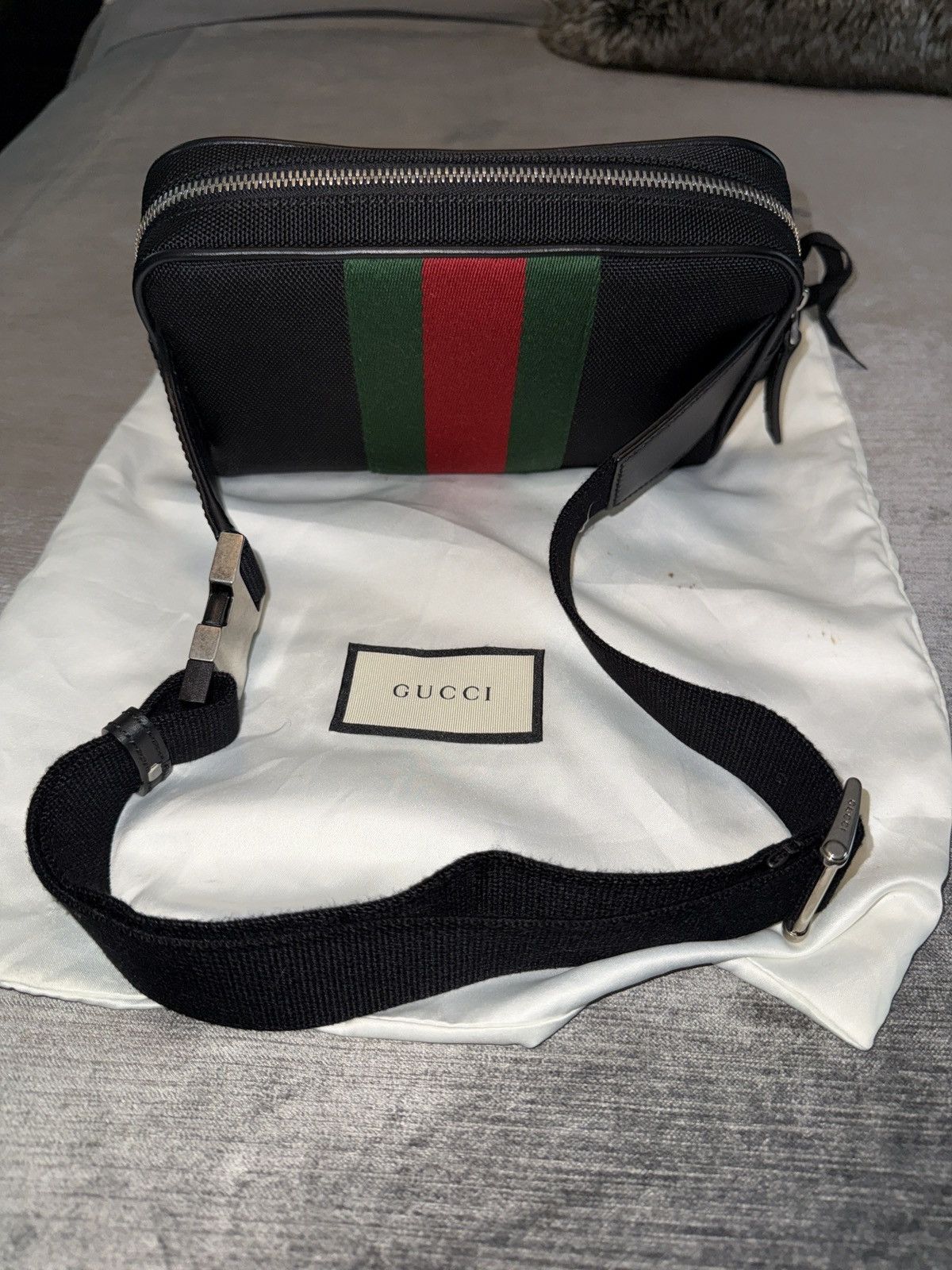 Gucci GUCCI Slim Web Belt Bag Canvas Size ONE SIZE - 2 Thumbnail