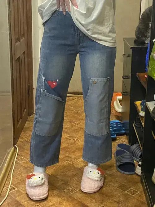 Other Men Jeans Patchwork Multi-Pocket Couple Denim Pants Size US 29 - 3 Thumbnail