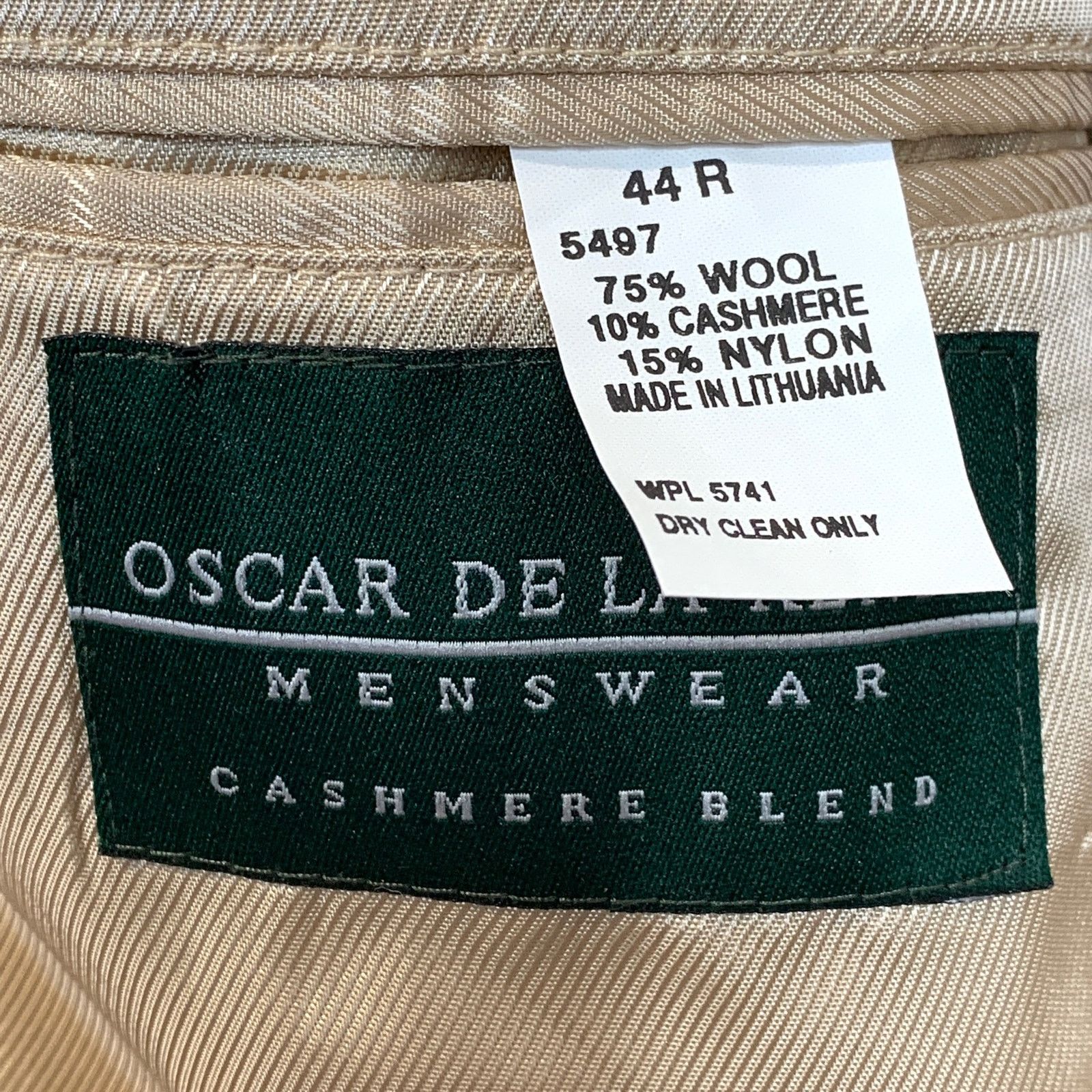 Oscar De La Renta Oscar De La Renta Wool Cashmere Blazer Tan Neutral Academia Size 44R - 5 Thumbnail