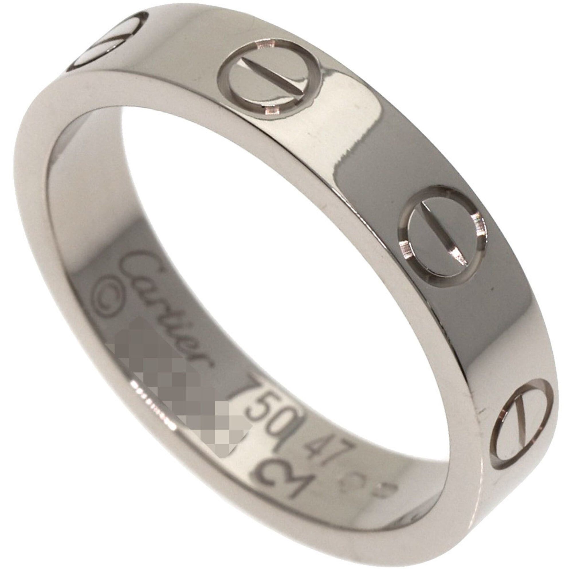 Cartier Cartier Mini Love Ring #47, 18K White Gold, Women's Ring, CARTIER Size ONE SIZE - 1 Thumbnail