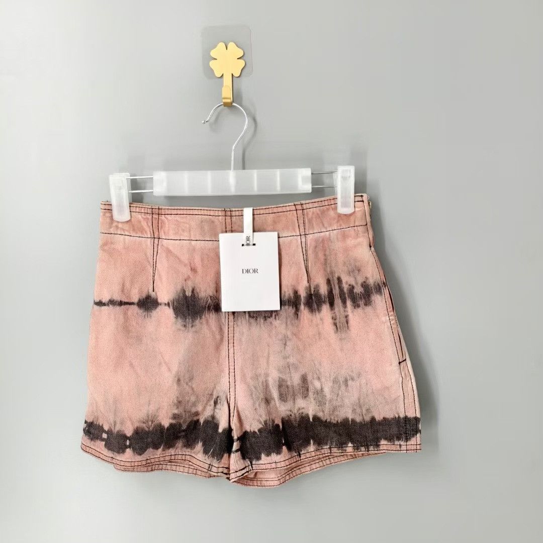 Dior pink tie-dye denim shorts by Dior Size US 34 / EU 50 - 1 Thumbnail