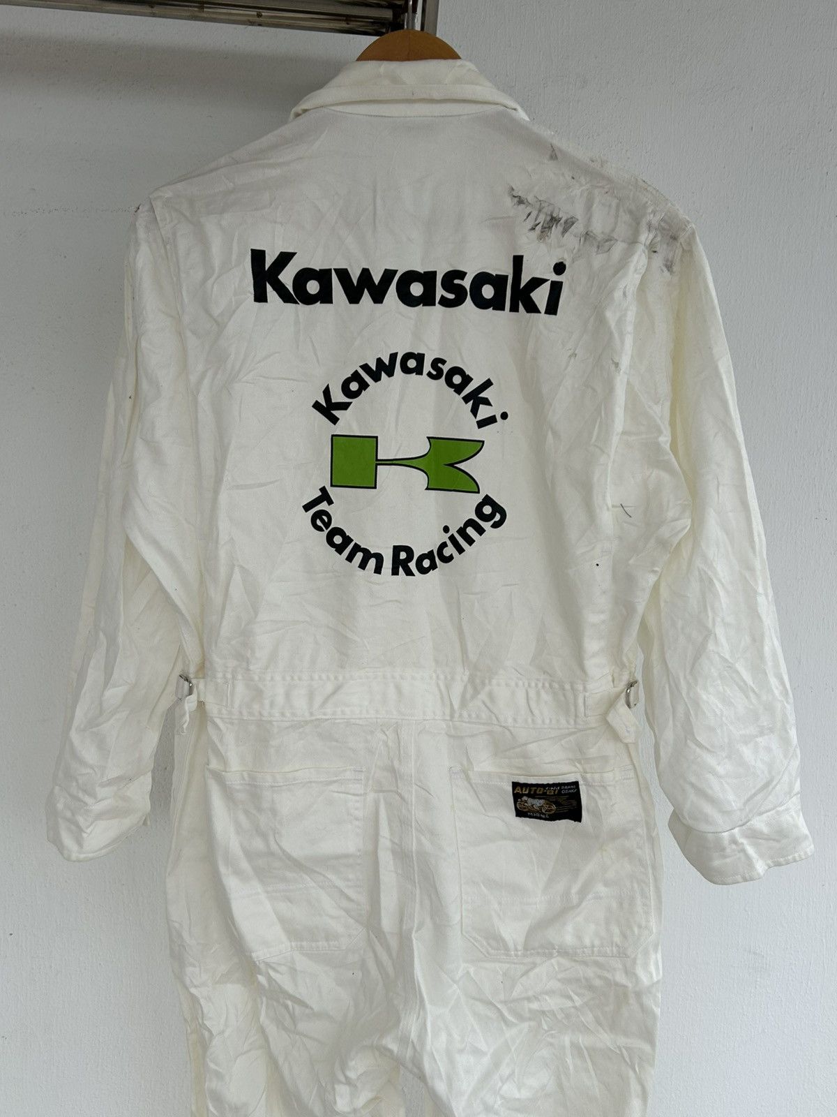 Japanese Brand Kawasaki Team Racing Japan Vintage White Coverall Size US 31 - 10 Thumbnail