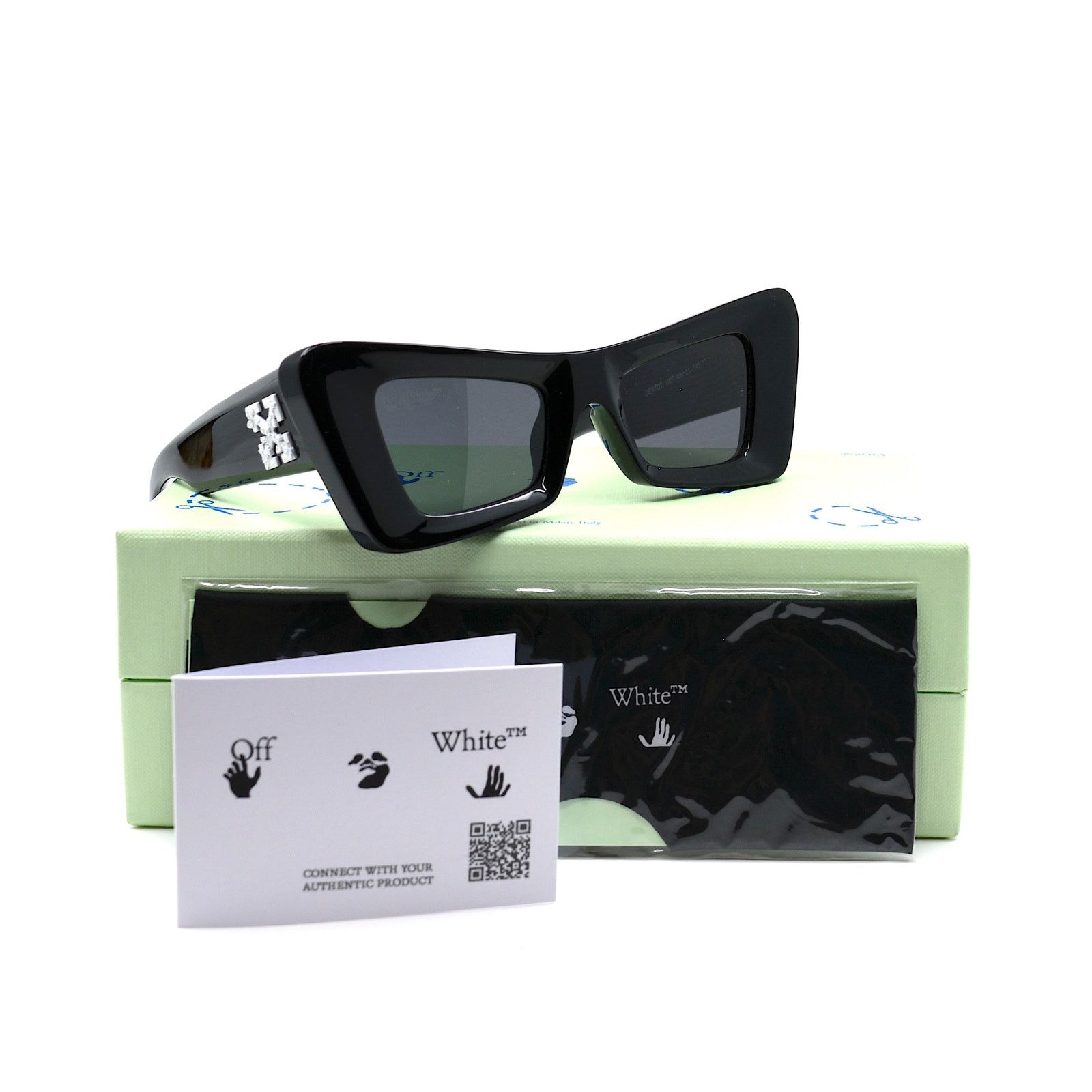 Off-White NEW! OFF-WHITE ACCRA OER1027 1007 BLACK GREY SUNGLASSES Size ONE SIZE - 11 Thumbnail