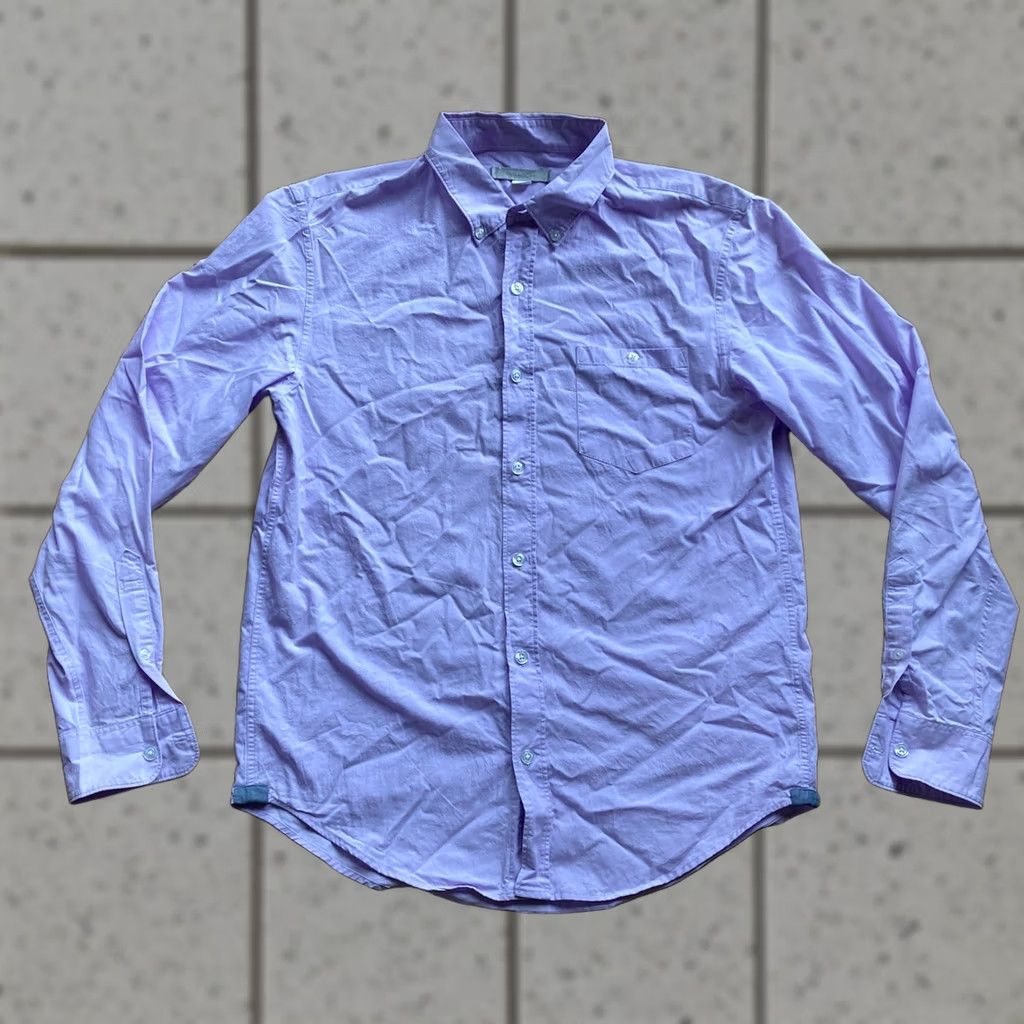 Outerknown Outerknown Shirt Mens Medium Purple Oxford Button-Up Long Sleeve Casual Portugal Cotton Regular Size US M / EU 48-50 / 2 - 1 Thumbnail