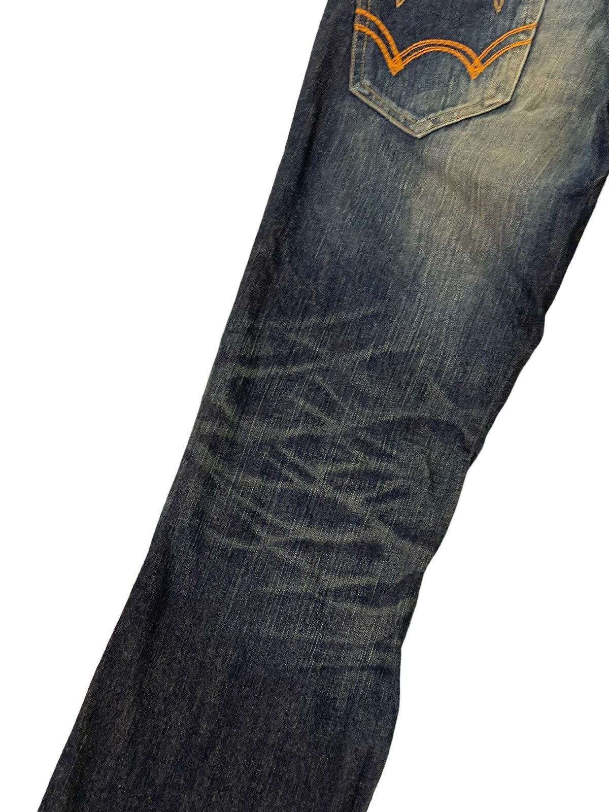 Japanese Brand Flare Jeans Edwin Japan Distress Boot Cut 7🟦3 Size US 31 - 16 Thumbnail