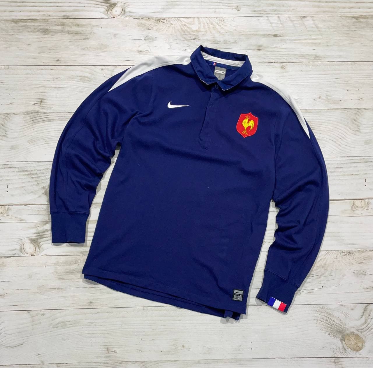 Nike Vintage Nike France Rugby Polo Shirt Long Sleeve 2000s Y2K Size US M / EU 48-50 / 2 - 1 Thumbnail