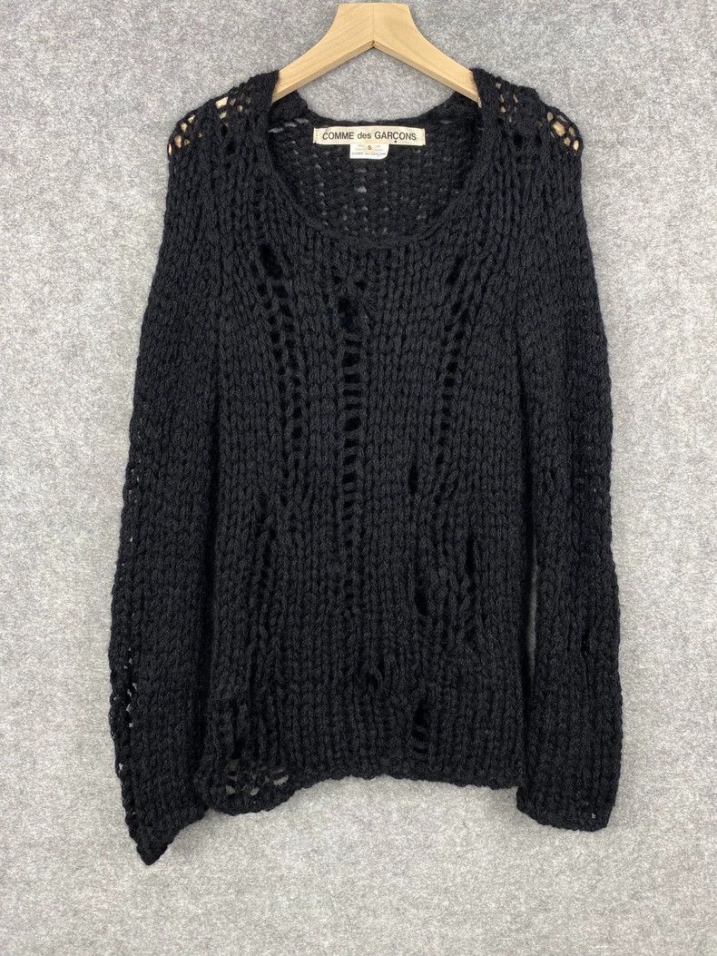 Comme des Garcons Comme Des Garcons Hand-woven cutout mohair-blend sweater Size S / US 4 / IT 40 - 1 Thumbnail