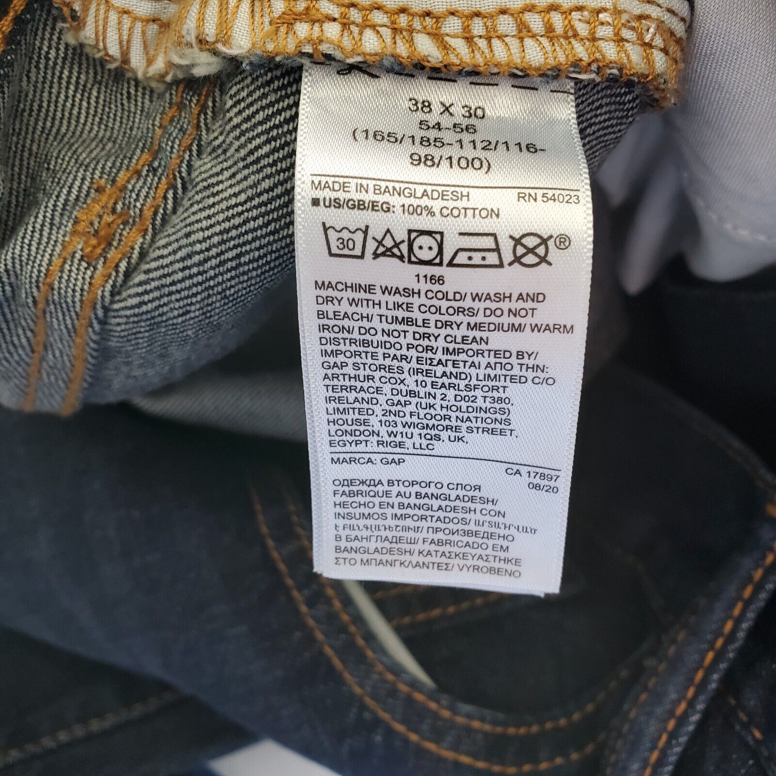 Gap Gap Jeans Denim Blue Mens 38x30 Straight Leg Mid Rise Pants Size US 38 / EU 54 - 18 Thumbnail