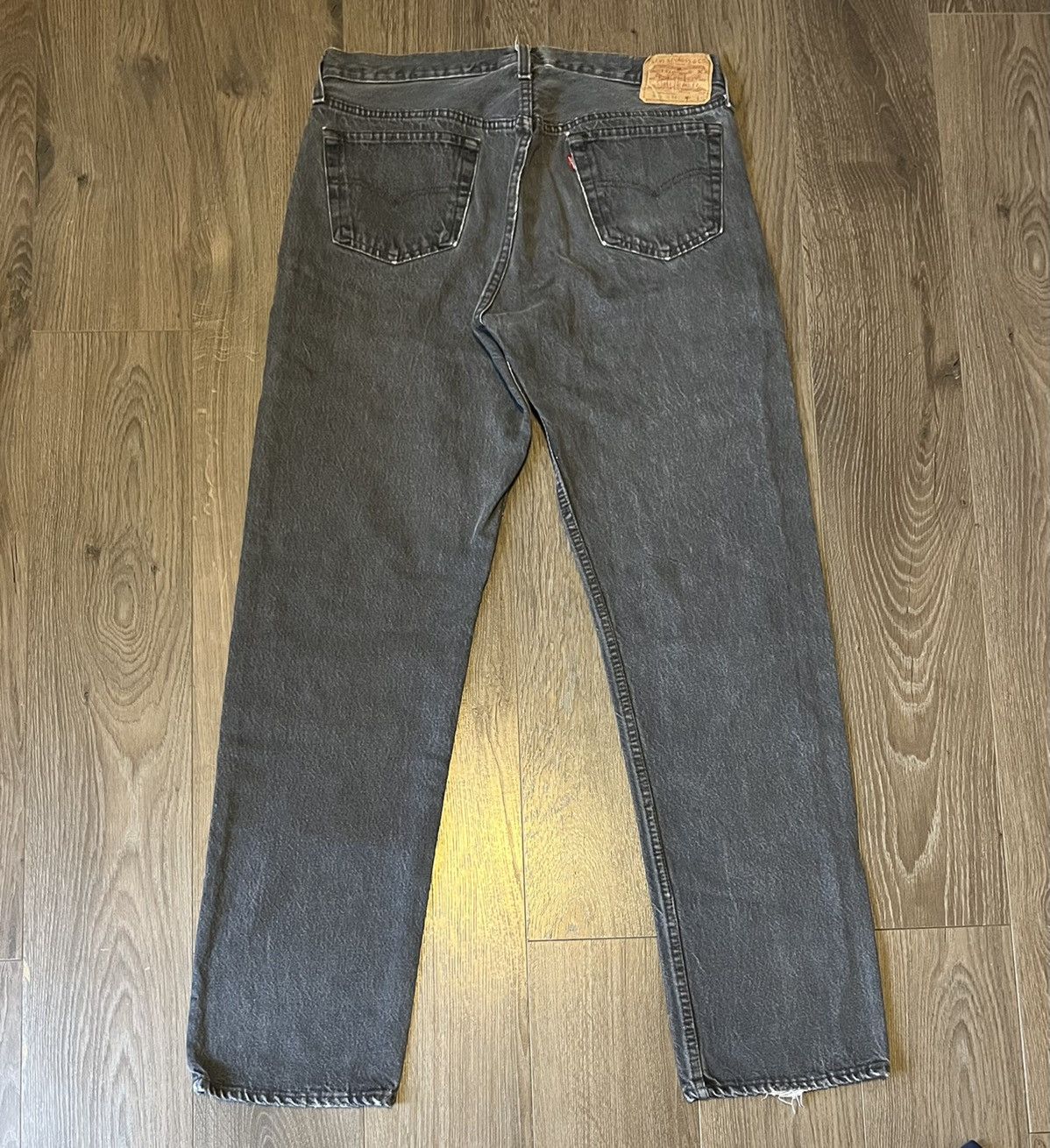Vintage Dark Grey Charcoal Levi's 501 Worn Jeans