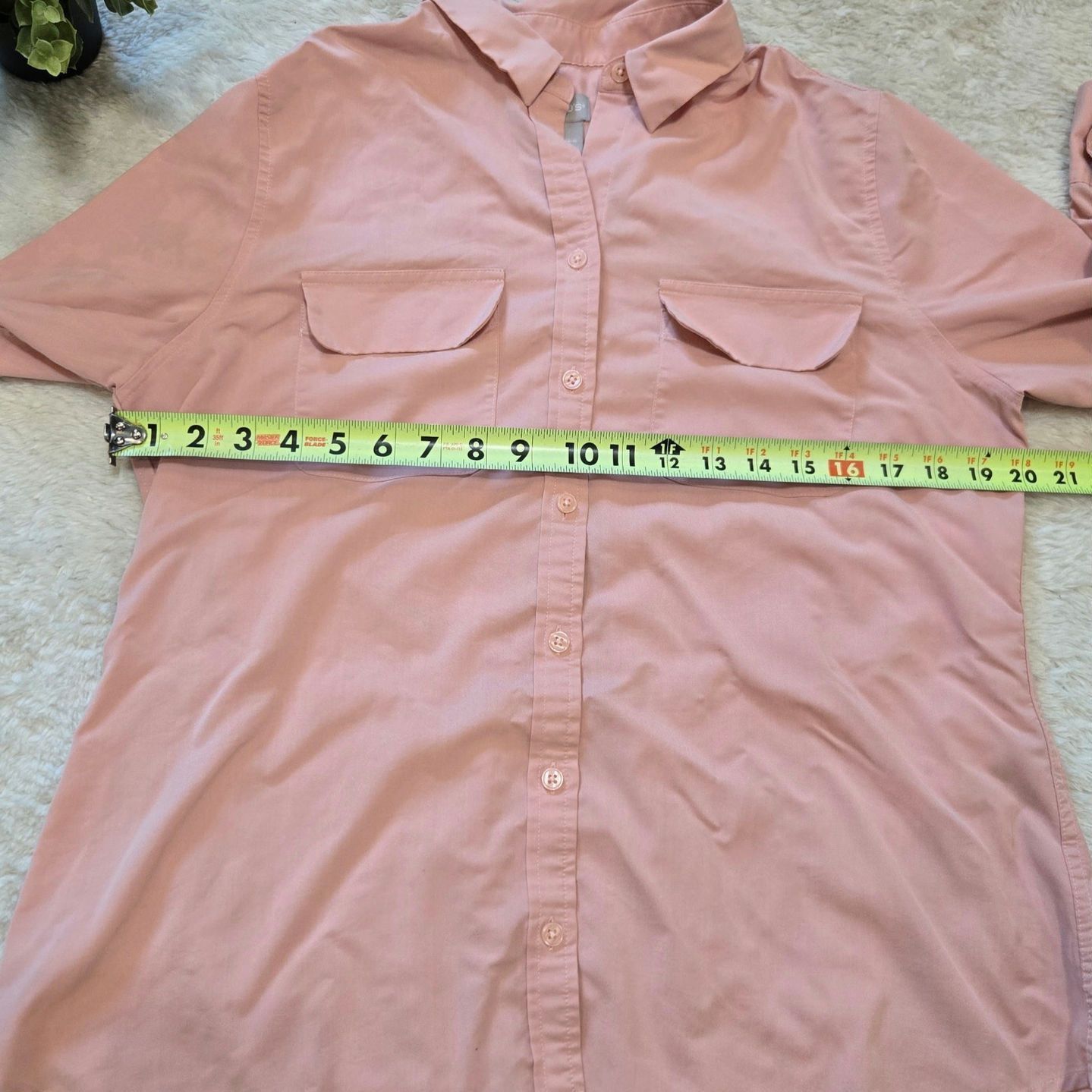 Chicos Chico's Peach Button-Up Blouse, Chico's 1 - US Medium Size M / US 6-8 / IT 42-44 - 4 Thumbnail