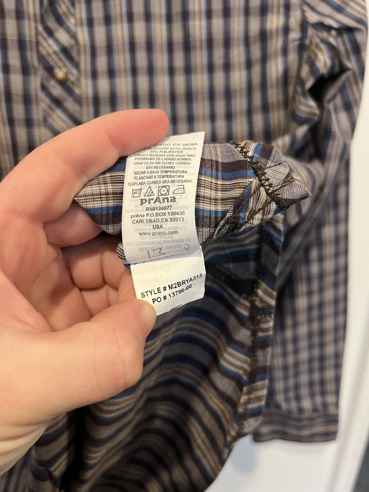 Prana Prana Men’s Slim Fit Large Brown Plaid Pearl Snap LS Shirt Size US L / EU 52-54 / 3 - 5 Thumbnail