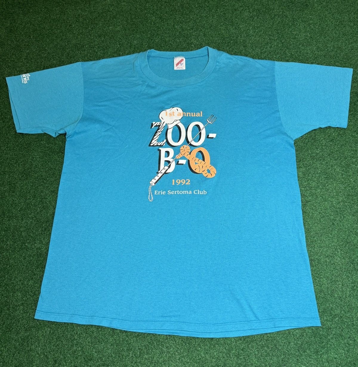 Jerzees × Vintage Vintage 90s Zoo BQ Erie Sertoma 1992 PennsylvaniaT Shirt Size US XL / EU 56 / 4 - 1 Thumbnail