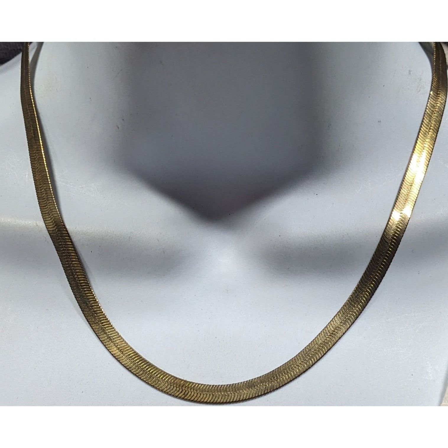 Other Vintage Compatibles Gold Tone Herringbone Chain Necklace Size ONE SIZE - 4 Thumbnail