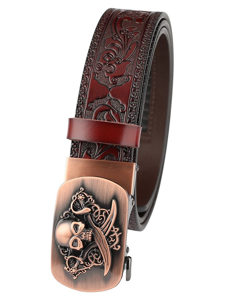 Designer Skull Crazy Vintage Belt Riveted Belts Menswear Accessories Size ONE SIZE - 1 Thumbnail
