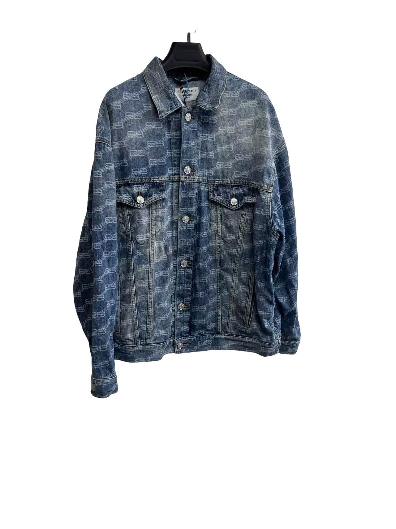 Balenciaga Balenciaga Monogram Print Denim Jacket XS Size US XS / EU 42 / 0 - 1 Thumbnail