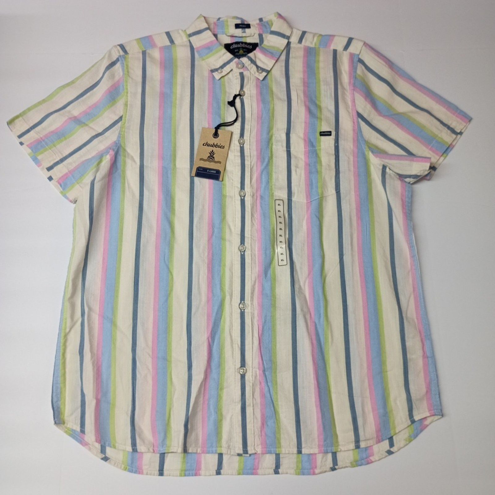 Chubbies Chubbies Soft Serve Friday Shirt Men's XL Striped Multicolor Size US XL / EU 56 / 4 - 1 Thumbnail