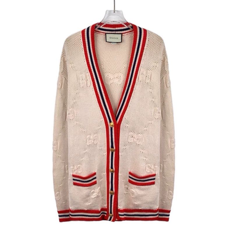 Gucci Gucci Color-blocked striped logo jacquart wool V-neck sing Size XS / US 0-2 / IT 36-38 - 1 Thumbnail