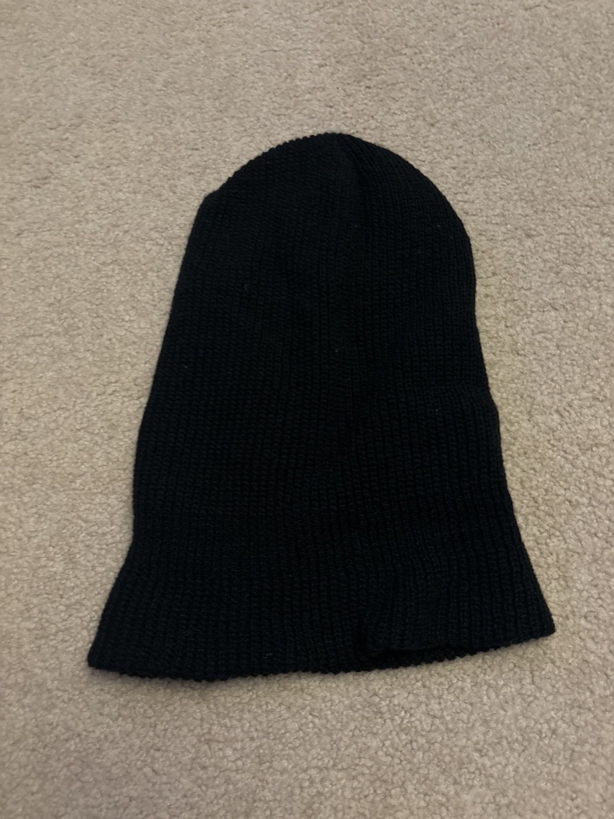 Handmade 2-Hole Knitted Ski Mask Black Size ONE SIZE - 2 Thumbnail