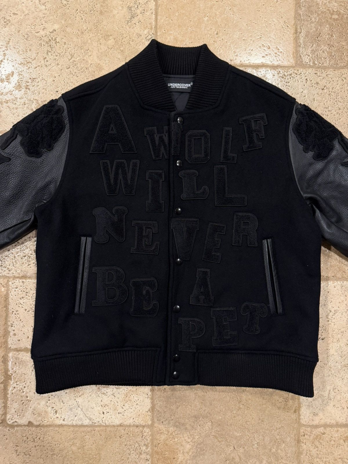 Undercover Undercover Black A Wolf Will Never Be A Pet Varsity Jacket Size US M / EU 48-50 / 2 - 10 Thumbnail