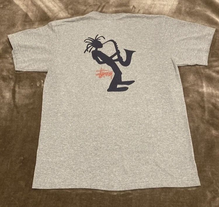 Vintage Vintage 90s Stussy International Outdoor Jazzman Sax T-shirt Size US M / EU 48-50 / 2 - 1 Thumbnail
